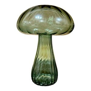 Cottage Core Glass Mushroom Home Decor Green
